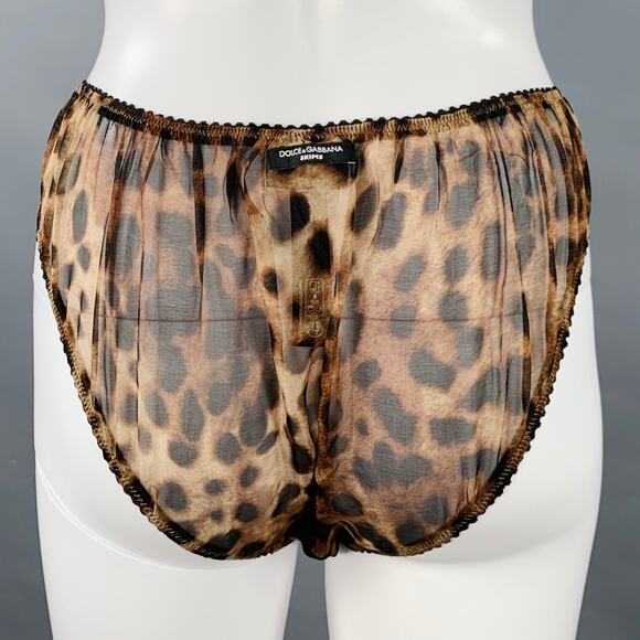 SKIMS Size S Brown Beige Silk Animal Print Babydoll Lingerie 2PC Set - Picture 6 of 9